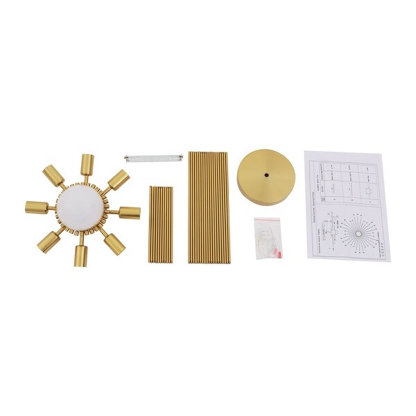 Semi Flush Mount Ceiling Fixture Golden Glam Light Fixture - 8
