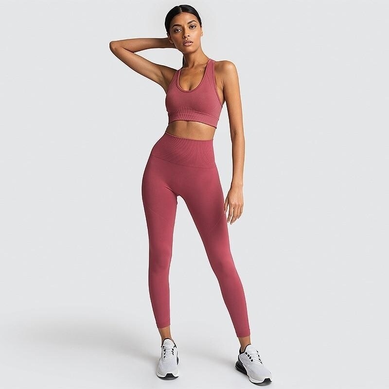 Seamless gym leggings set clearance