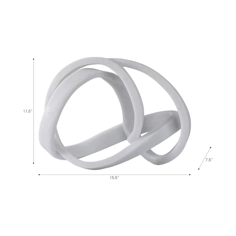 White 16x12 in. Resin Novelty Abstract Knot Sculpture - 15.5"