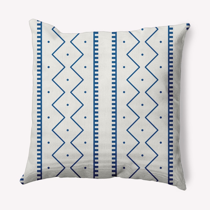 Mudcloth Indoor/Outdoor Throw Pillow - 16" x 16" - Dark Cobalt Blue