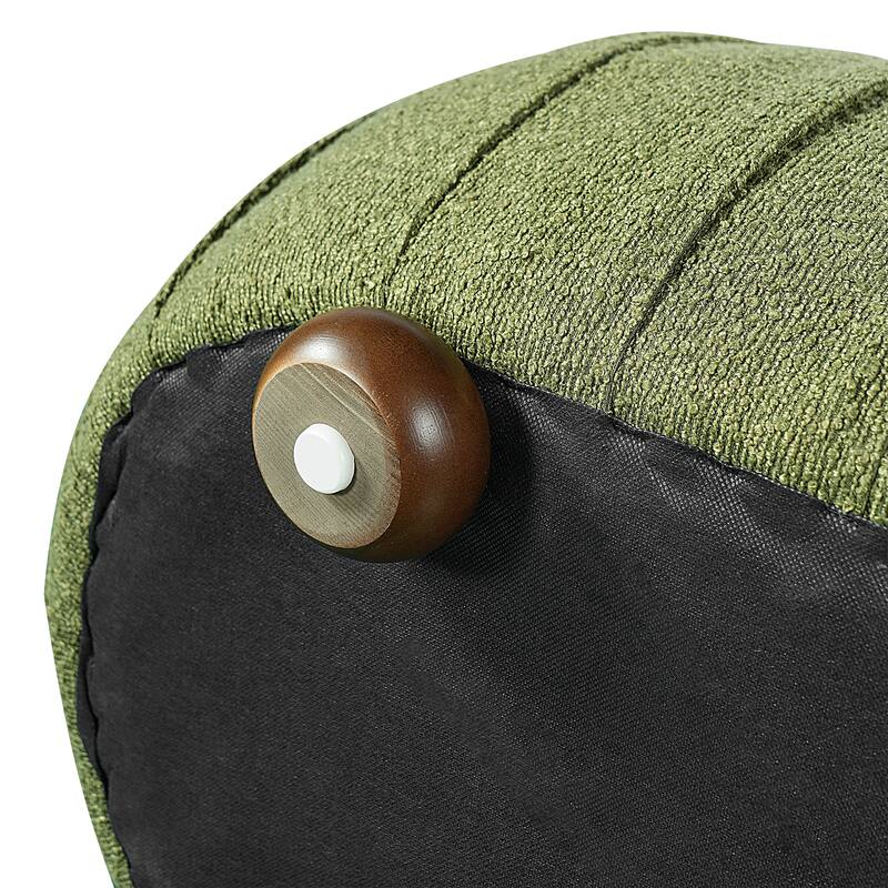 Christopher Knight Home - Curve Modern Upholstered Wooden Ottoman with Oval Design