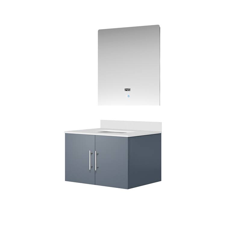 30-Inch Bathroom Vanity with Marble Top, Soft Close Storage, and 30" x 32" Mirror Included
