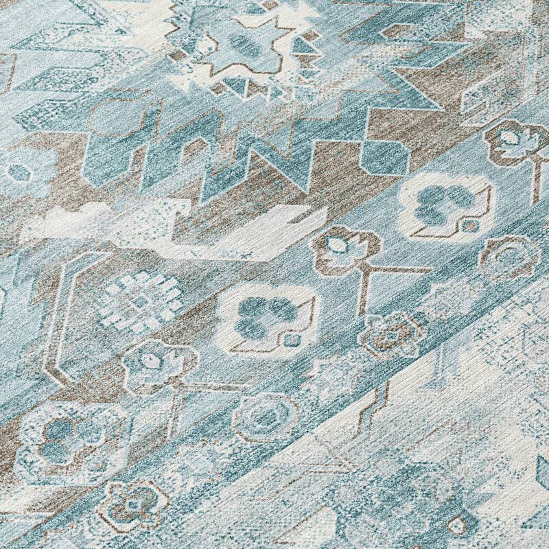 Machine Washable Indoor/ Outdoor Traditional Hudson Chantille Rug