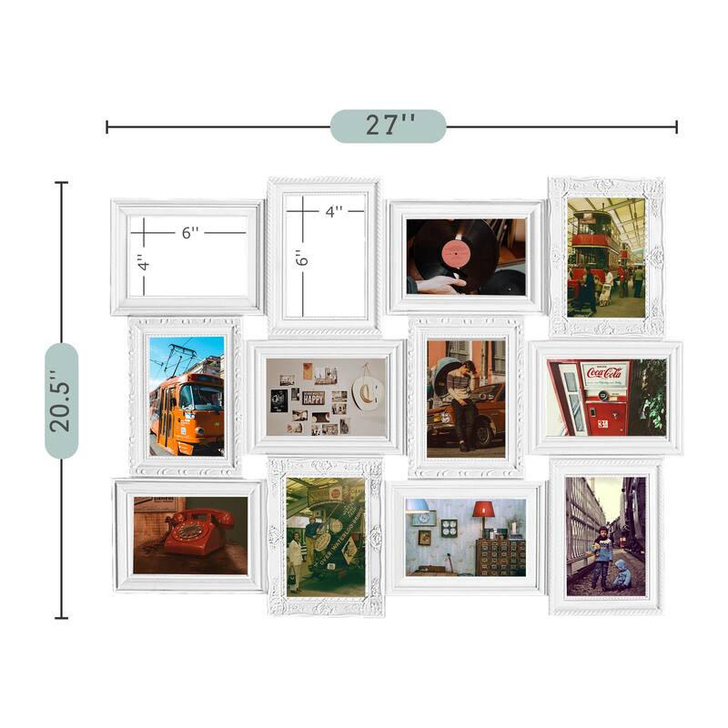 9 Opening Wall Photo Frame 20X27 White Finish PVC Picture Frame