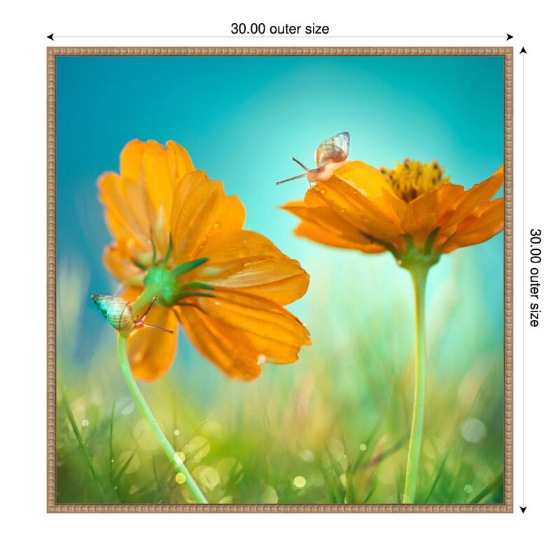 Play Time by Peiling Lee Framed Canvas Wall Art Print - 30 x 30 in