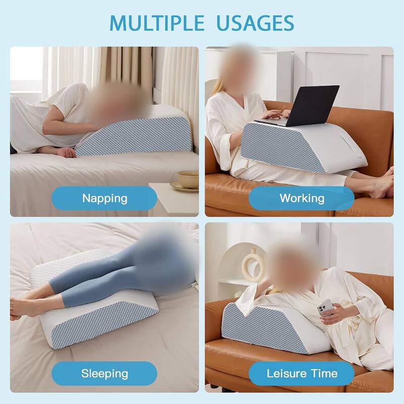 Onetan, Leg Elevation Pillow, Blood Circulation, Leg Swelling Relief and Sciatica Pain Relief, Removable Cover, 21-Inch , White