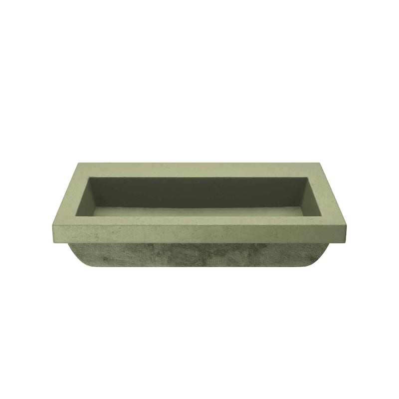 30" NativeStone Trough Drop-in Rectangular Bathroom Sink