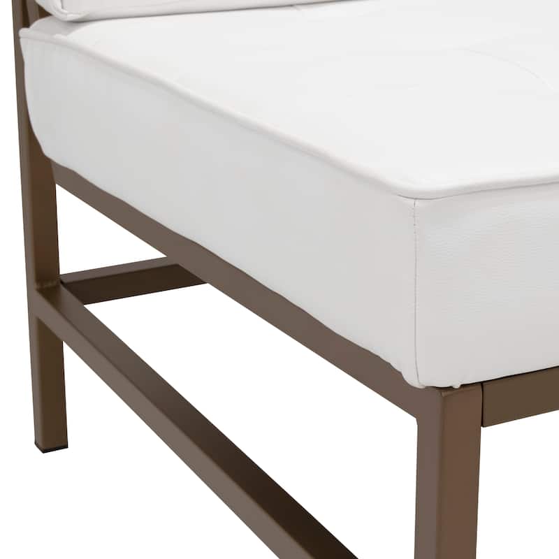 Studio Designs Home Ashlar Metal and Tufted Blended Leather Armless Accent Chair
