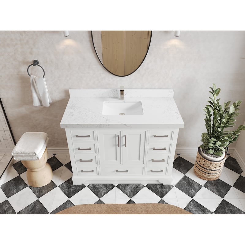Willow Collections 48 x 22 Charlotte Single Sink Bathroom Vanity with Countertop