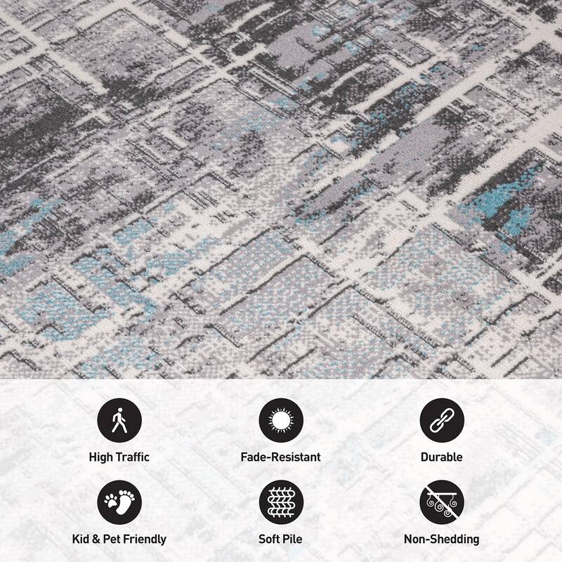 World Rug Gallery Distressed Abstract Area Rug