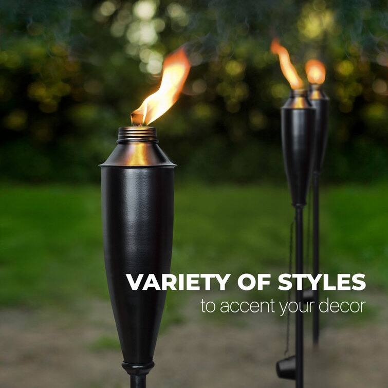 Deco Home Set of 4 Garden Tiki Torch Citronella Metal Outdoor Torch - 60inch