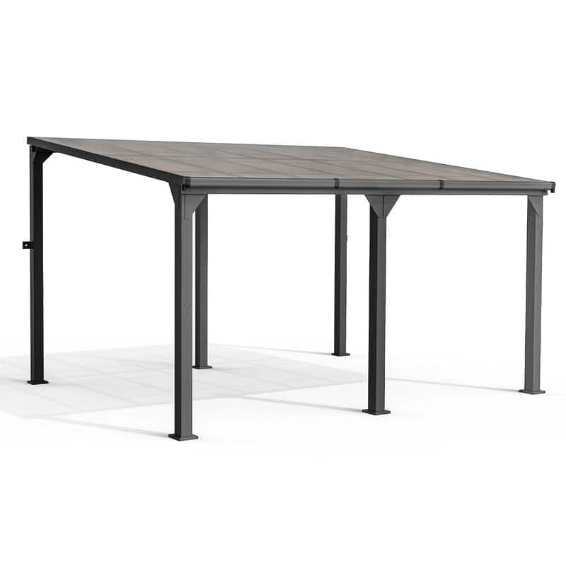 Hardtop Outdoor Gazebo Pergola Aluminum Framed with Sloping Pitched Roof for Garden, Patio, Backyard - 10 × 14
