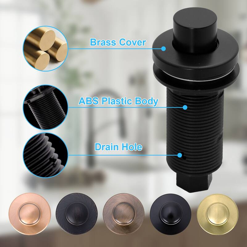 Akicon Garbage Disposal Air Switch Kit, Dual Outlet Sink Top Waste Disposal On/Off Switch Kit