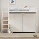 preview thumbnail 4 of 8, Twin Size Metal Loft Bed with Wardrobe and Storage Shelves, White