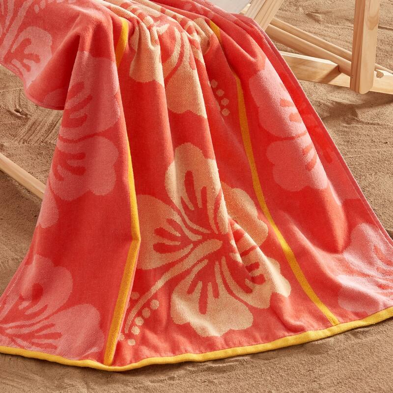 Linery & Co. 100% Cotton Jacquard 2 Pack Summer Beach Towels