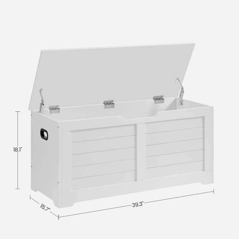Wooden Storage Chest with 2 Safety Hinges for Toys, Blankets, and Clothes