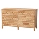 preview thumbnail 1 of 9, Hosea Japandi Carved Honeycomb Natural 6-Drawer Dresser Brown