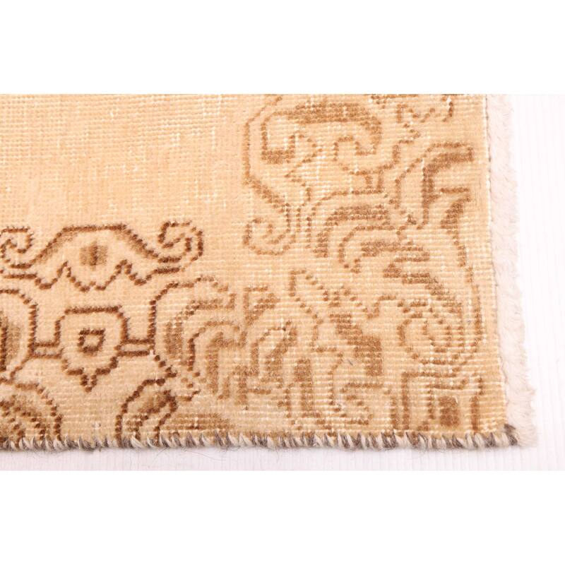 ECARPETGALLERY Hand-knotted Antalya Vintage Cream Wool Rug - 2'5 x 15'7