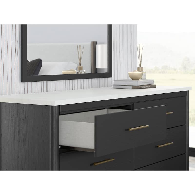 Signature Design by Ashley Cadmori White/Black Dresser and Mirror