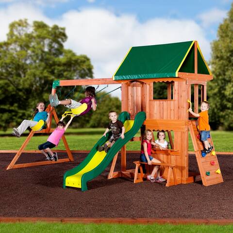 Backyard Discovery Somerset Swing Set Playground - 15'3w x 10'9d x 8'10h