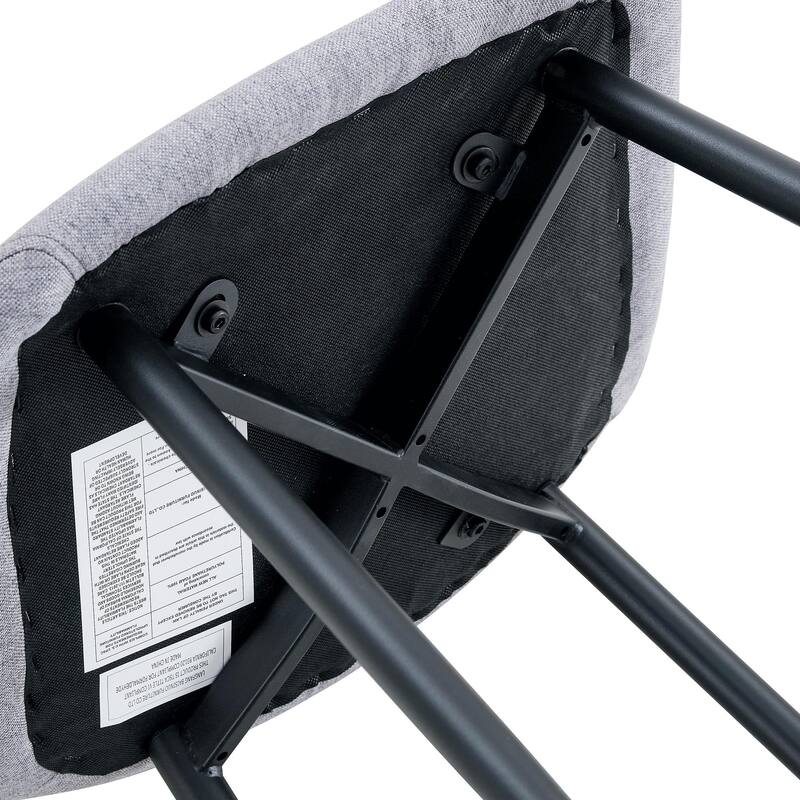 Set Of 4 Fabric-Back And Metal Combined Spoon Chairs