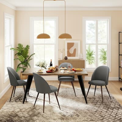 Homy Casa 5-Piece Dining Set with Modern Table and Upholstered Side Chairs