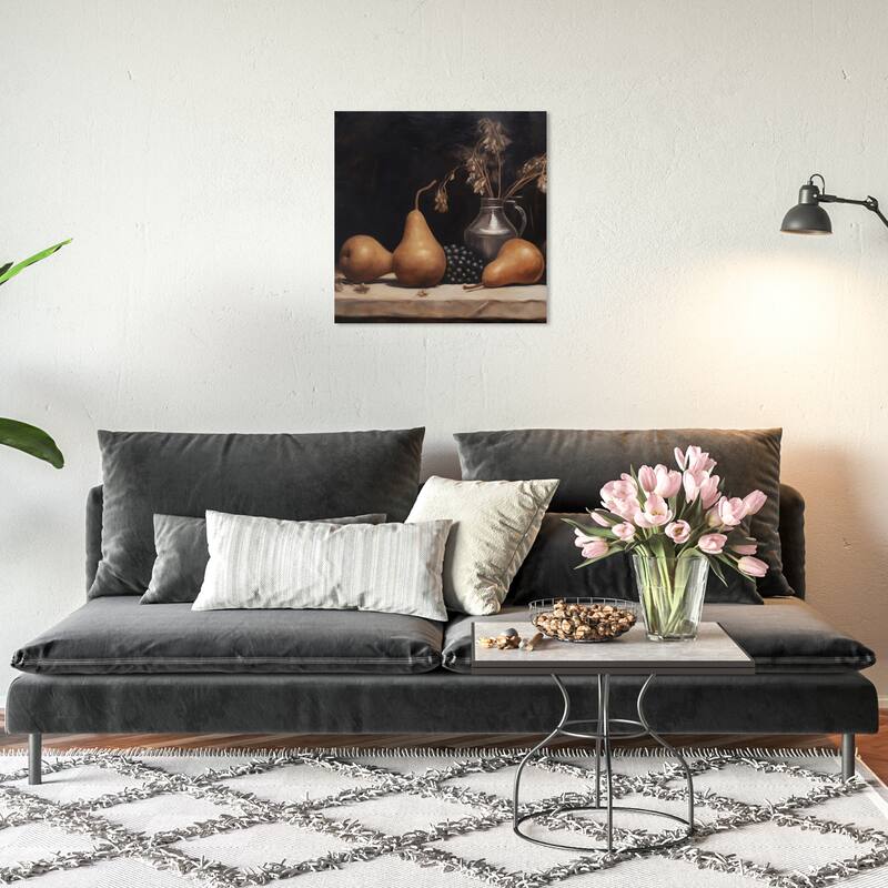 Wynwood Studio Canvas Classic and Figurative Classical Art of Pears II Brown and Tan Traditional Wall Art Canvas Print - 20 x 20