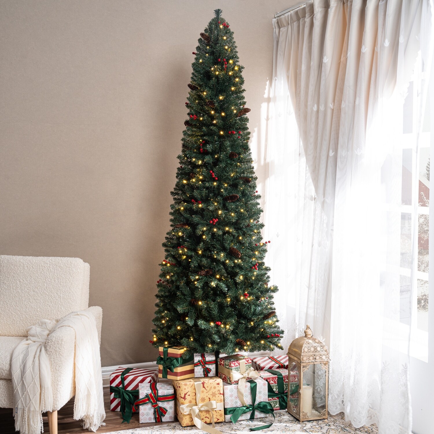 5ft slim christmas tree with lights on sale