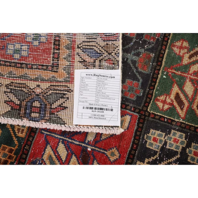 Traditional Bakhtiari Persian Vintage Rug Hand-Knotted Wool Carpet - 4'6"x 8'10"