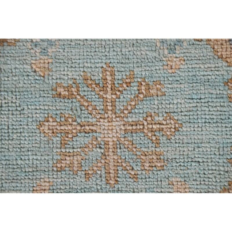 Light Blue Oushak Turkish Accent Rug Hand-Knotted Wool Carpet - 2'2"x 4'0"