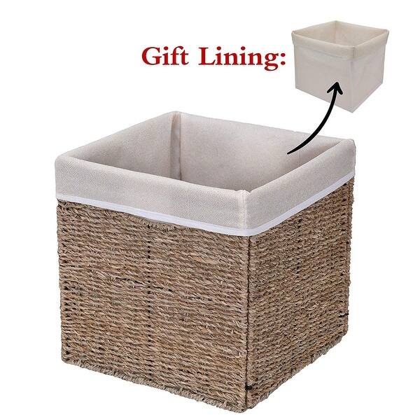 Shop Storageworks Seagrass Storage Woven Basket Iron Wire Frame