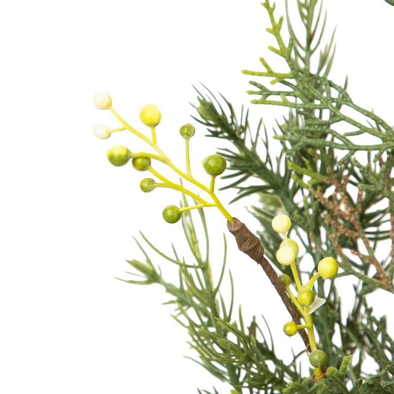 Berries and Pinecones with Burlap Base Artificial Christmas Tree - 20" - Unlit