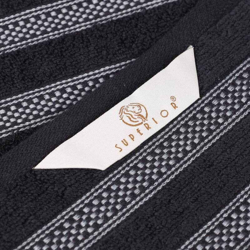 Superior Brea Zero Twist Cotton Ribbed Face Towel Washcloth Set of 12