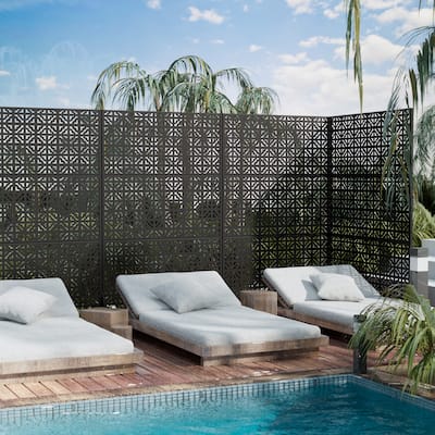 Outdoor Privacy Screen Metal Privacy Screen Panel Free Standing - 72*47