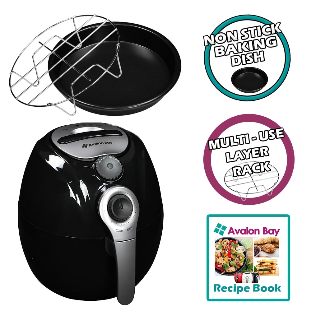 Avalon Bay Air Fryer For Healthy Fried Food 3.7 Quart Capacity Includes Airfryer Baking Set and Recipe Book AB Airfryer100B Bed Bath Beyond 14645567