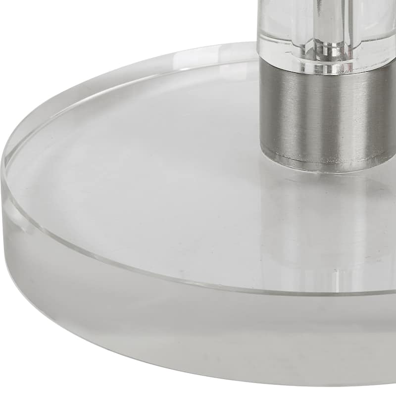 Crystal Round Top Drink Table - 22" - Silver and Clear