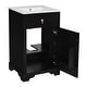 preview thumbnail 85 of 139, GDFStudio - Lisa 20" Freestanding Bathroom Vanity with Ceramic Sink, Soft-Close Door & Storage Rack