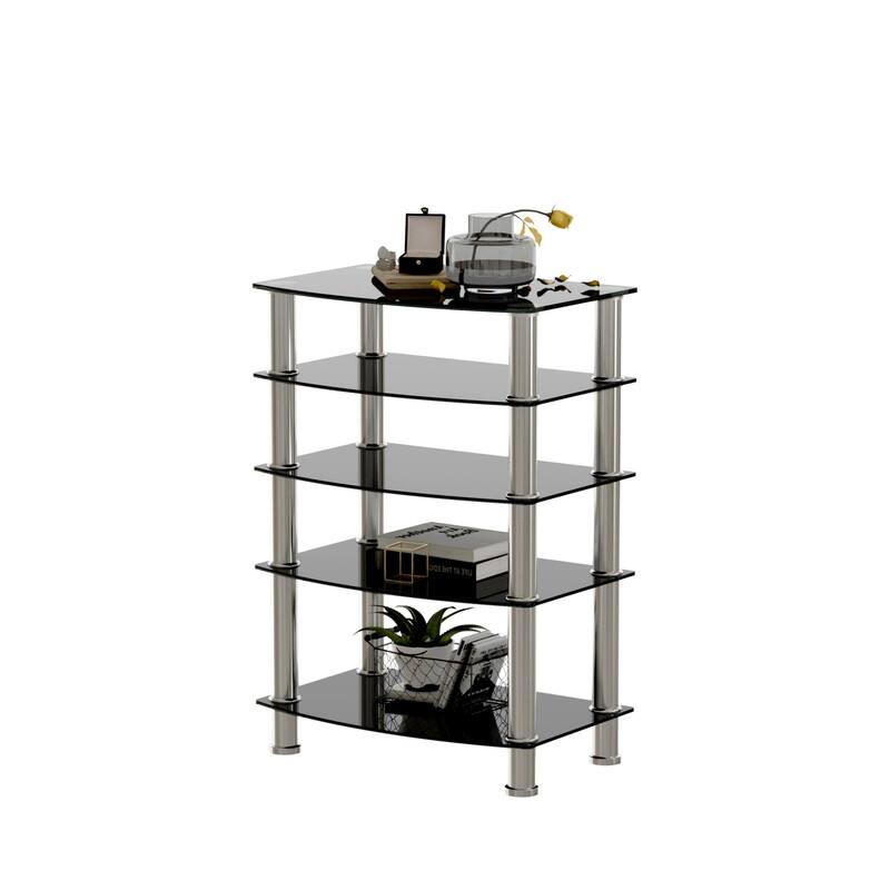 5-Tier Tempered Glass End Table