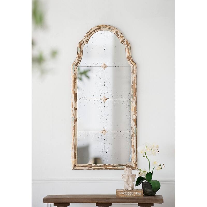 22" x 48" Large Cream & Gold Framed Wall Mirror