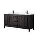 Option Dark Espresso, Black Trim, White Quartz Top