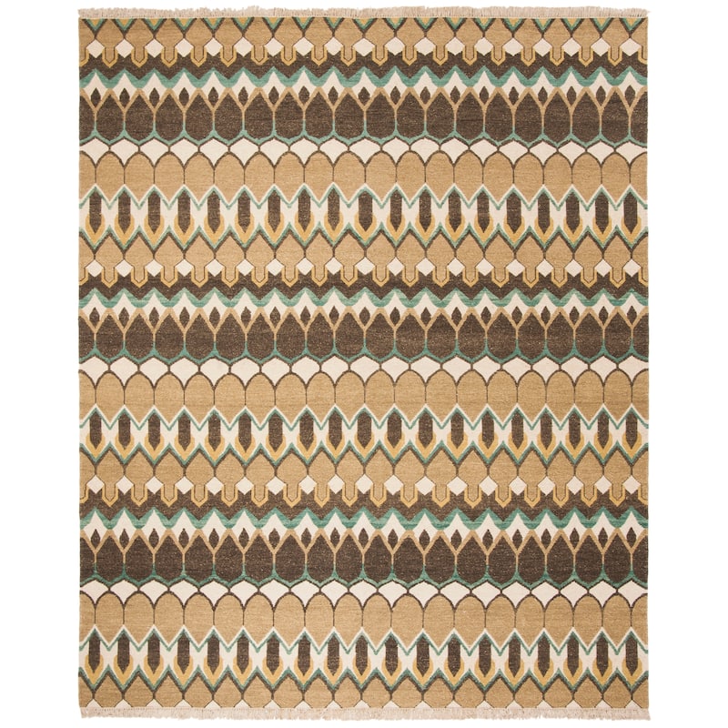 SAFAVIEH Couture Handmade Sumak Flatweave Annabell Traditional Oriental Wool - 8' x 10' - Beige/Brown - Rectangle