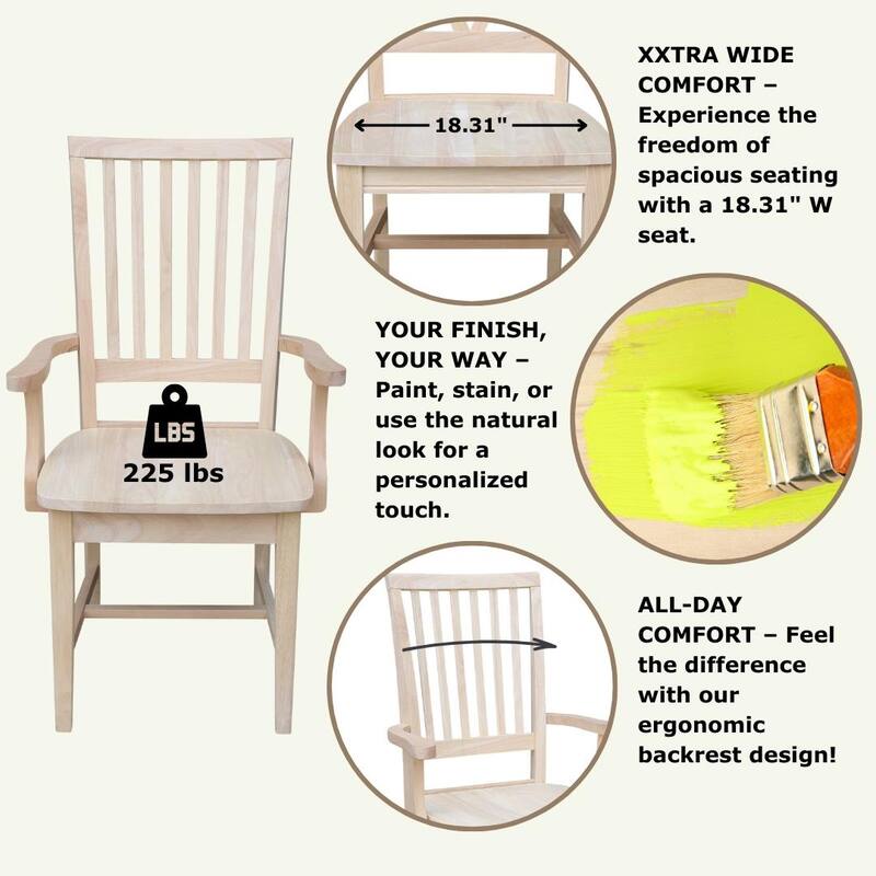 Copper Grove Ruellia Ready-to-finish Parawood Side Chair with Arms - Unfinished