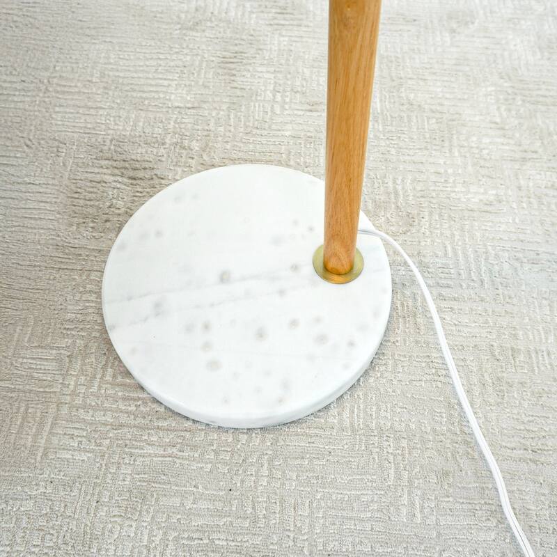 Gatsby Modern Marble Base Floor Lamp with White Globe Shade