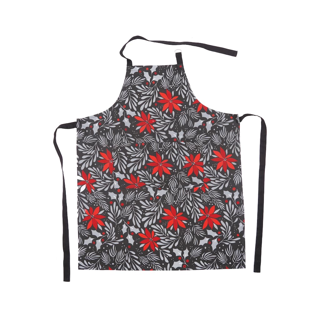 Poinsettia Christmas Printed Apron