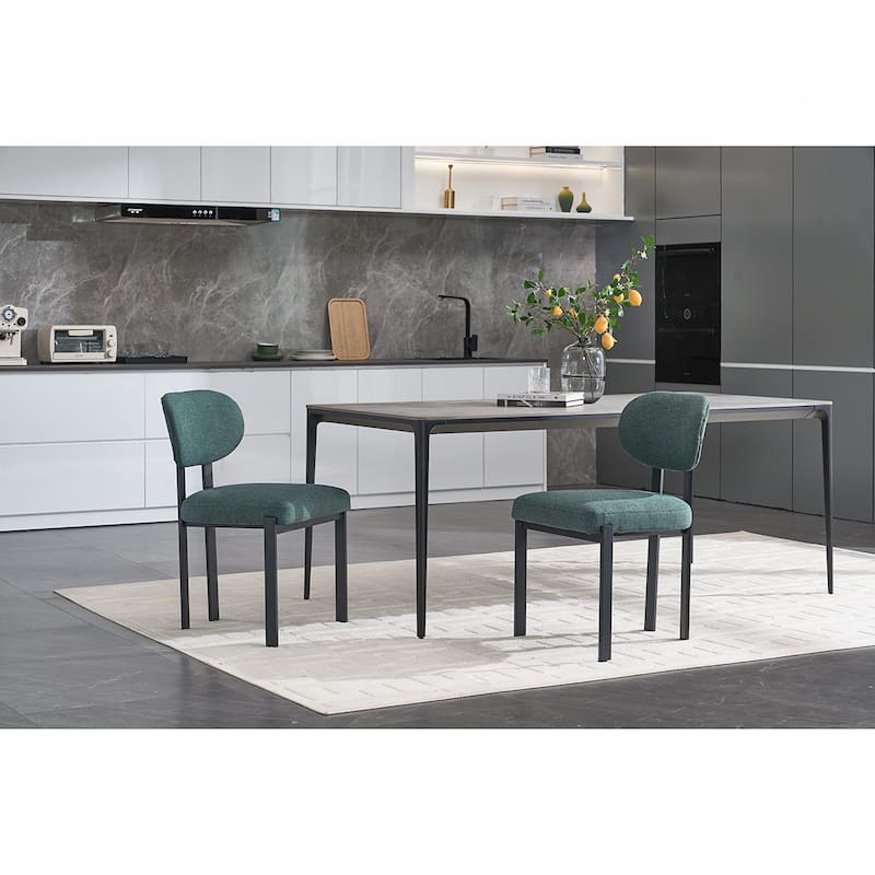 2PCS Dining Chairs With Metal Legs