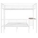 preview thumbnail 15 of 18, Elegant Design Twin over Full Metal Bunk Bed with Desk, Ladder & Slats