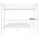 preview thumbnail 15 of 18, Multifunctional Design Metal Bunk Bed with Integrated Desk, Stable Metal Construction, White