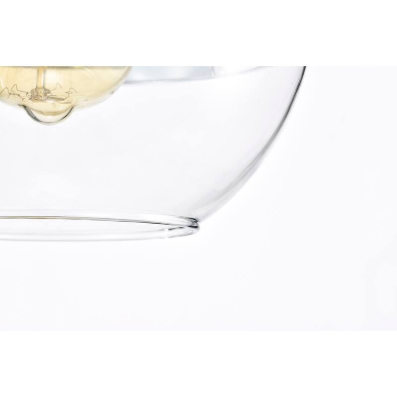 Concordia Semi Flush Mount Ceiling Light Brass Gold and Clear Glass Finish 1-Light - N/A