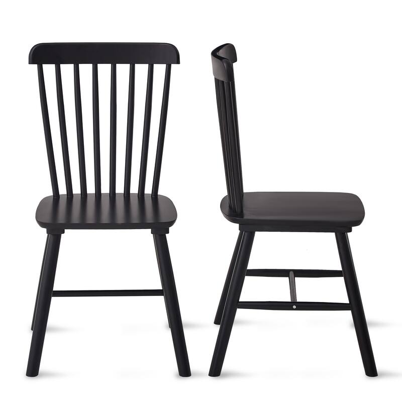 Modern Solid Wood Dining Chairs with Curved Backrests (Set of 4)