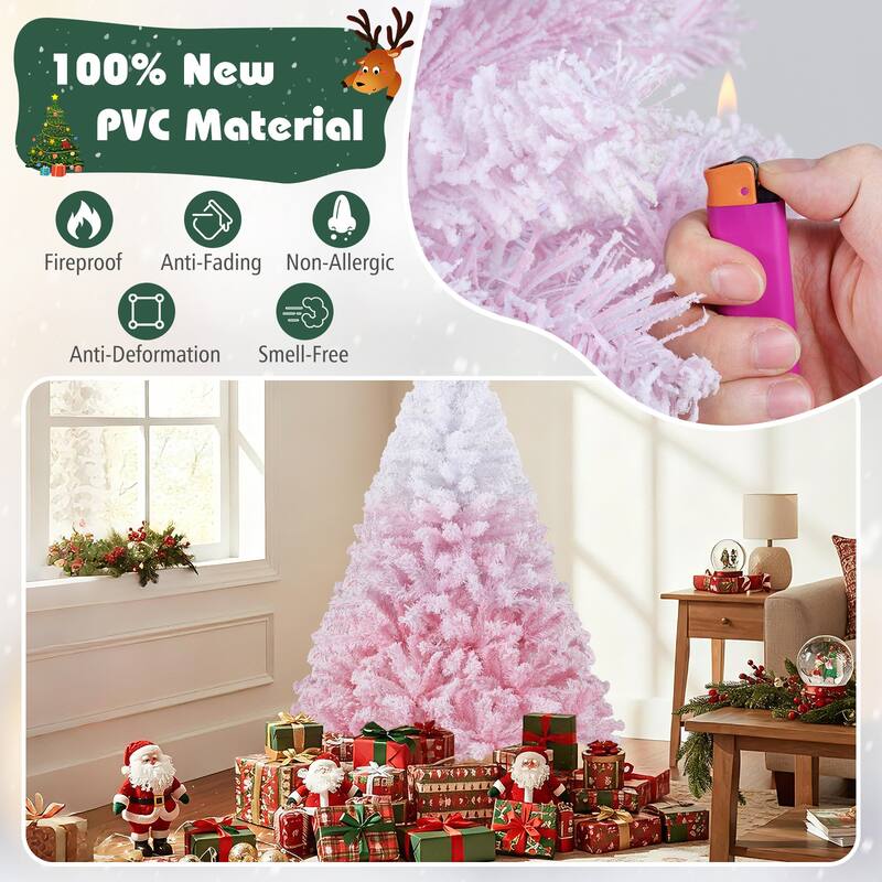 Costway 5/6/7/8 FT Artificial Christmas Tree with 180/250/350/470 Warm - See Details